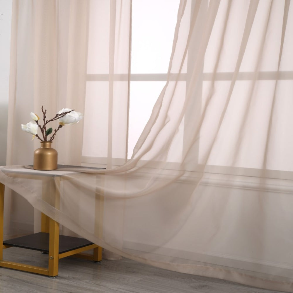 Sheer Curtains 2 Panels Rod Pocket – Light Filtering Privacy Window Drapes for Living Room Bedroom Modern Home Decor