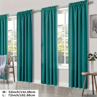 Blackout Curtains 4 Panels Thermal Insulated Room Darkening Drapes – Rod Pocket, Energy Saving, Solid Color for Bedroom & Living Room, 7 Colors & Multiple Sizes