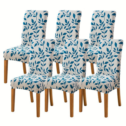 Dining Chair Covers Slipcovers Set of 4 or 6 - Spandex Stretch Milk Velvet Removable Washable Parsons Chair Protector | Anti-Slip Elastic Band | Multiple Prints | Kitchen Dining Room Hotel Ceremony