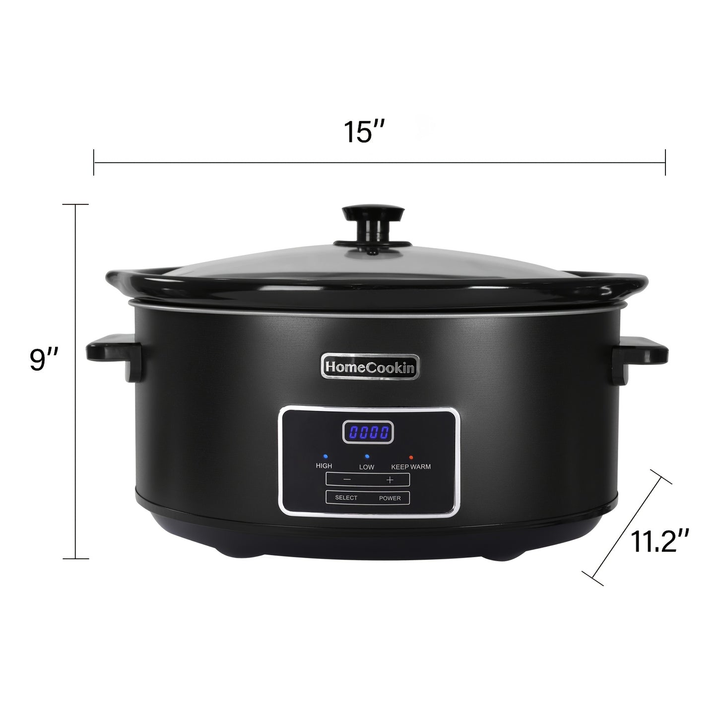 Digital Slow Cooker 6 & 7 Quart Programmable with Non-stick Ceramic Bowl, Countdown Timer & Keep Warm – Oval Glass Lid Crock Pot for Family Meals Soups Stews Holiday Cooking