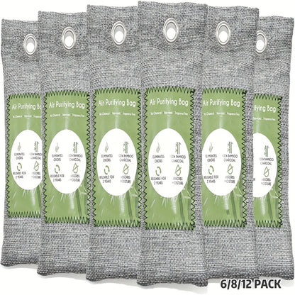 Bamboo Charcoal Air Purifying Bags Odor Absorber & Moisture Absorber Natural Activated Charcoal Odor Eliminator for Car Home Closet Shoe Refrigerator Pet Area Multi-Pack