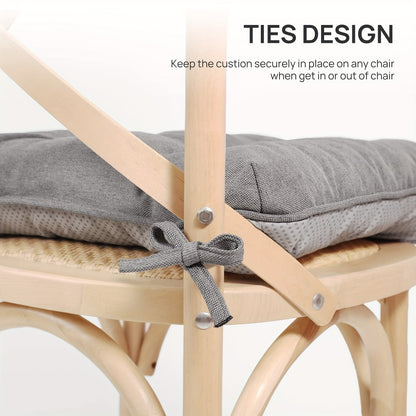 Memory Foam Chair Cushions Set of 4 – Kitchen Chair Pads with Non-Slip Backing & Ties, 500GSM Thick Seat Cushions for Dining Chairs Indoor