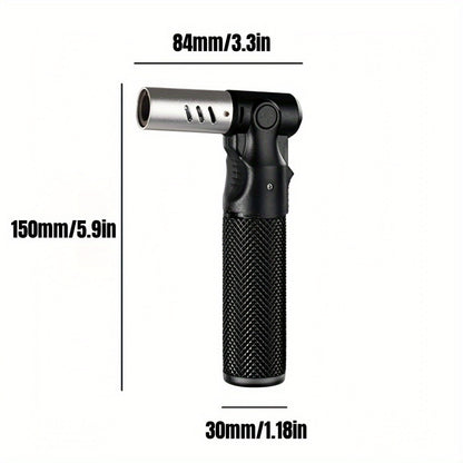 Windproof Torch Lighter – Refillable Jet Flame Butane Lighter with 360° Inverted Ignition, 1800°C High Temp Blowtorch, Flame Size Adjustment, Portable for Camping, BBQ, Welding, Soldering (Butane Not Included)