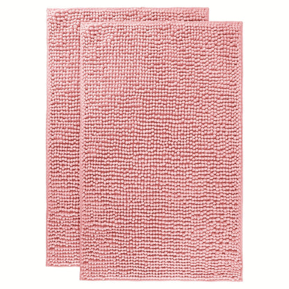 Chenille Bath Rug Extra Thick Soft Absorbent Non-Slip Bathroom Mat Machine Washable, Multiple Sizes & Colors