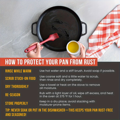 Cast Iron Frying Pan Non-Stick 11 Inch 28cm – Rust-Proof Anti-Deformation Even Heating | Oven & Induction Safe Skillet for Pizza Barbecue & Camping | Durable Cast Iron Pan Single or 2-Pack