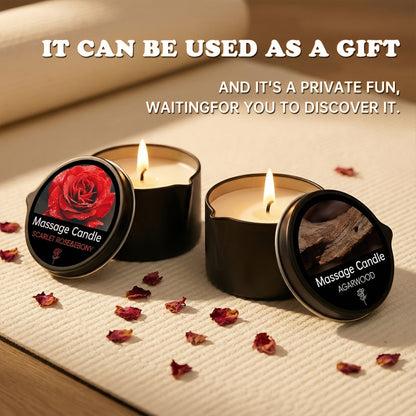 Massage Oil Candle 2-in-1 Soy Wax Scented Candle with Essential Oil Warm Moisturizing Body Lotion 20+ Scents Spa Pedicure Nail Salon Wedding Valentine Gift for Women