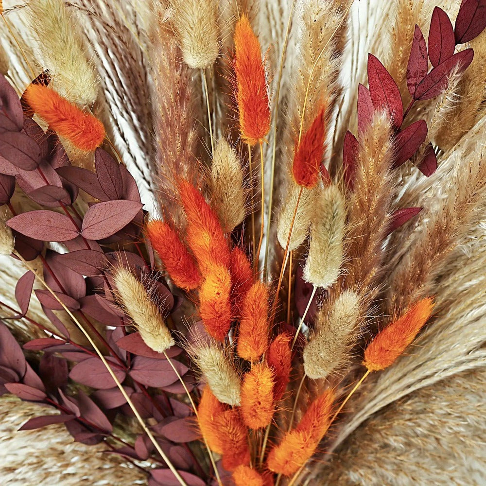 Artificial Pampas Grass Bouquet 72pcs – Bohemian Rustic Farmhouse Decor for Home Wedding Centerpiece Halloween Thanksgiving Valentine's Day Cafe