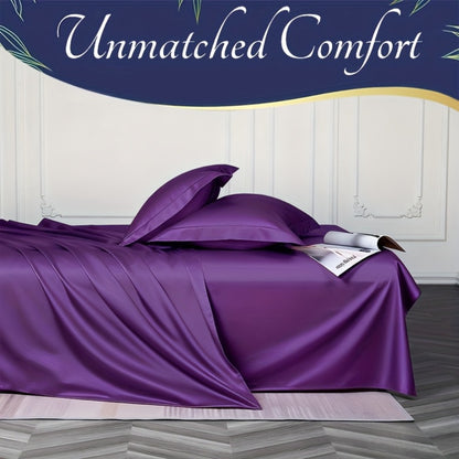 Bamboo Cooling Fitted Sheet Set 2300TC Deep Pocket All Season Bed Sheets | Ultra Soft Breathable Shrink-Resistant Flat Sheet Pillowcases Multiple Colors