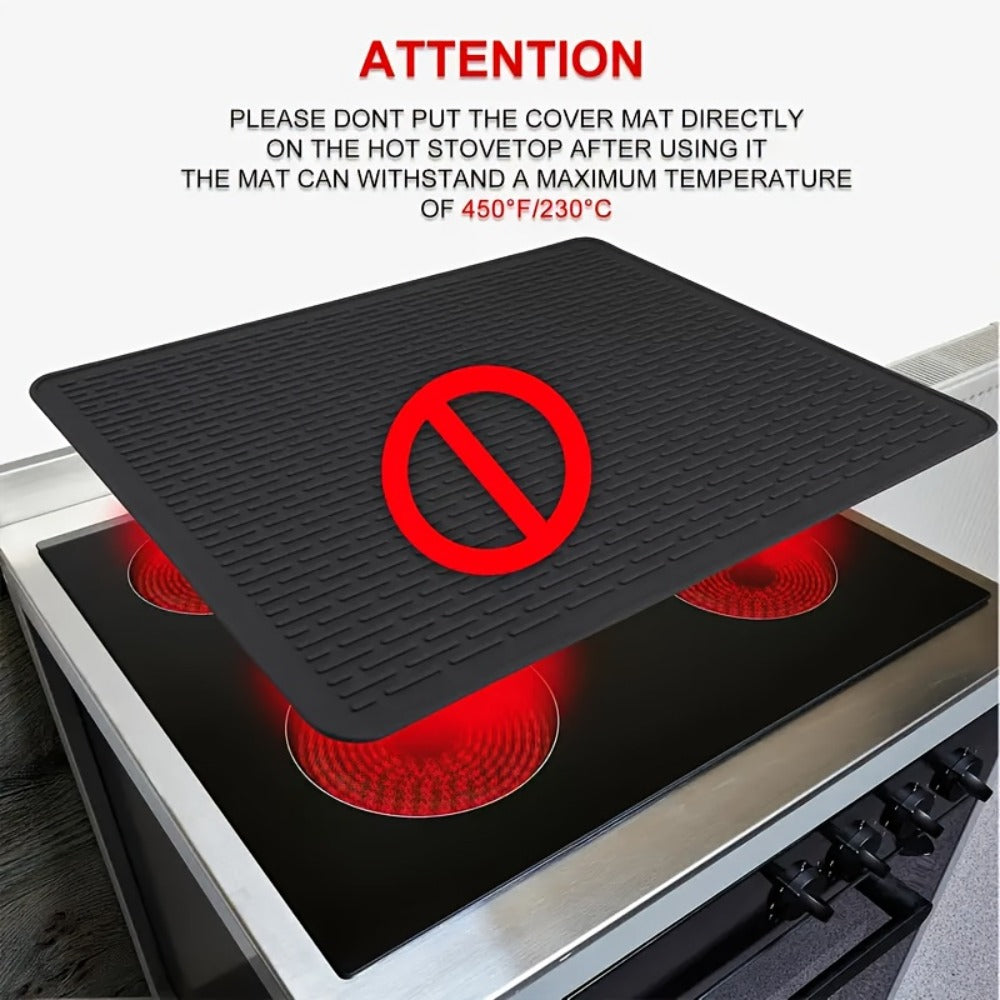 Silicone Stove Top Cover Mat – Heat-Resistant 28x20 Inch Cooktop Protector & Dish Drying Mat for Gas & Electric Stoves – Scratch-Resistant Kitchen Counter Guard – 1 or 2 Pack with Magnetic Rack Option