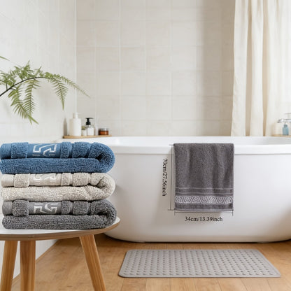 Bath Towel Set of 3 Microfiber Quick Dry 400 GSM Soft Absorbent Bathroom Towels Coastal Pattern Spa Gym Home — Luxury 3-Pack for Adults