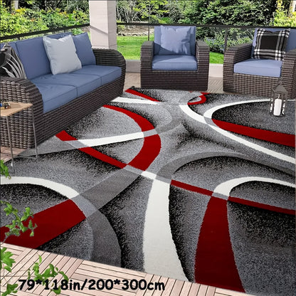 Christmas Area Rug Non-Slip Machine Washable, Abstract Geometric Holiday Mat for Living Room Bedroom Sofa Coffee Table Bedside Dining Kitchen Game Room Indoor Outdoor