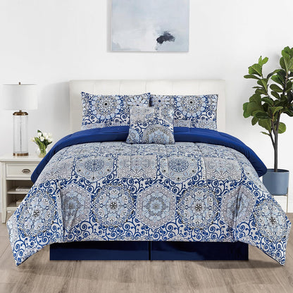 5-Piece Comforter Set – Down Alternative Reversible Quilted Bedding with Bed Skirt & Pillow Shams, Twin Queen King, All Seasons – 13 Colors