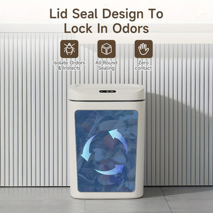 Motion Sensor Trash Can Touchless – Smart Hands-Free Trash Bin with Sealing Lid & Odor-Blocking Technology, Trash Bag Fixing Ring, Easy Clean Durable Design for Kitchen, Office & Bathroom