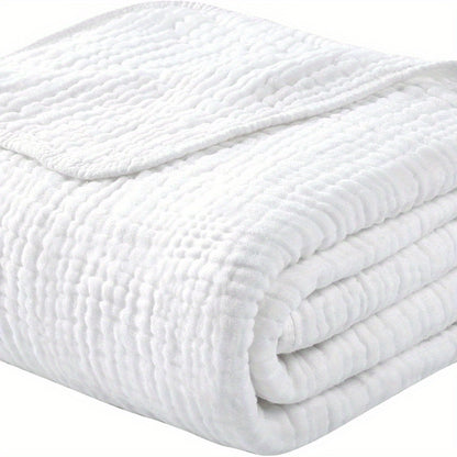Morandi Cotton Muslin Blanket 6-Layer – Soft Gauze Throw for Couch & Bed, Lightweight Breathable All Season, Machine Washable, 6 Colors
