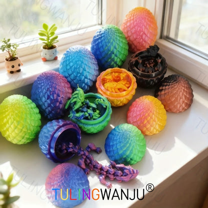 Dragon Egg Decorative Sculpture Set 40-Piece – 20 Mini Dragons & 20 Dragon Eggs Figurines, 4.92" Dragons & 2.2" Eggs, Fantasy Home Decor for Office, Living Room, Holiday Party & Collectors Gift
