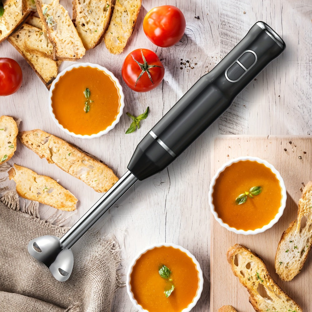 Immersion Blender 400W Handheld Stick Mixer with 2 Speeds & Turbo Mode 304 Stainless Steel Blades – Corded Hand Blender with Detachable Base for Soup Smoothie Puree Baby Food