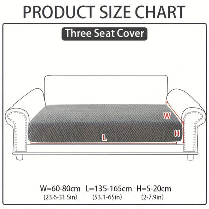 Jacquard Stretch Sofa Cover Non-Slip | Elastic Wear-Resistant Couch Slipcover, Polyester Jacquard Fabric, 1 to 4 Seat Sectional L-Shape, Armrest Backrest, Machine Washable