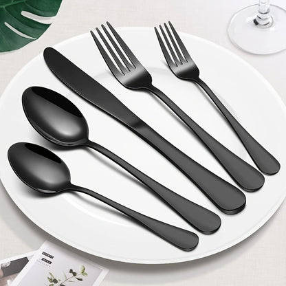 30pcs Golden Stainless Steel Flatware Set for 6 People Mirror Polish Knives Forks Spoons Silverware with Wooden Gift Box for Wedding Celebration Banquet Business Gift
