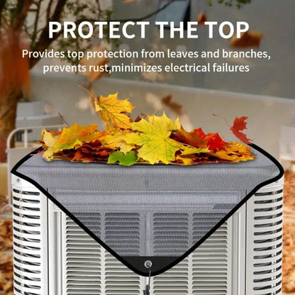 Outdoor Air Conditioner Cover 26"x26", Universal PVC Mesh AC Unit Protector, Prevents Leaves Debris Snow, Weatherproof Outdoor AC Cover for Winter Christmas Season