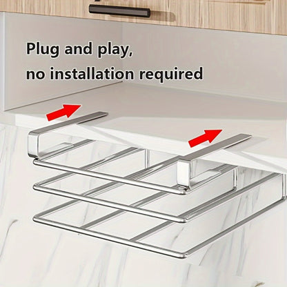 Kitchen Hook Rack for Cutting Boards Lids & Cabinet Door – Heavy Duty Carbon Steel Wall Mounted Organizer for Kitchen Tools & Bathroom Supplies, Rust-Resistant Black