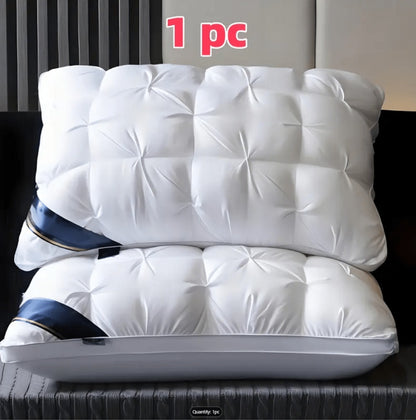 Hotel Quality Pillow Soft Polyester Fiber Deep Sleep Neck Support - No Collapse All Season Machine Washable Satin Cover Zipper Closure White Grey 1pk 4pk Bed Pillow for Home Hotel Bedroom