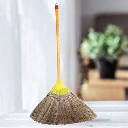 Natural Miscanthus Broom Handmade Thai Style Extra Long Heavy Duty Home Cleaning Broom Asian Grass Soft Bristle Cultural Decor