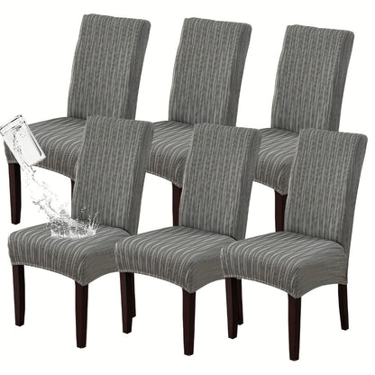 Dining Chair Covers Stretch Slipcovers Set of 4 or 6, Stain Resistant Removable Washable Chair Protector for Home Kitchen Restaurant Wedding, Spandex Jacquard Fabric, 7 Colors Available