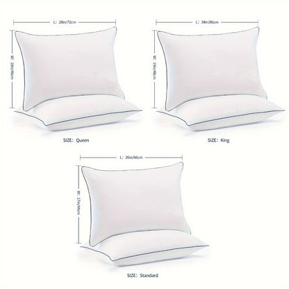 Hotel Quality Sleep Pillows Firm Support Cool-to-Touch Fiber Fill 2/4 Pack - Back Stomach Side Sleeper Pillow Set Soft Breathable Bed Pillows Standard Queen King Size