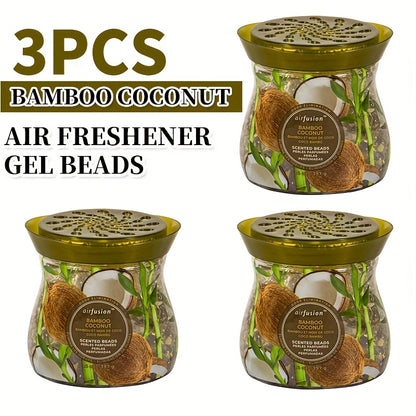 Air Freshener Scented Beads 3-Pack – Long-Lasting Fragrance Beads, Multi-Purpose Odor Eliminator for Home, Car, Closet, Bathroom & Office, Essential Oil Aromatherapy, 6 Scents Available