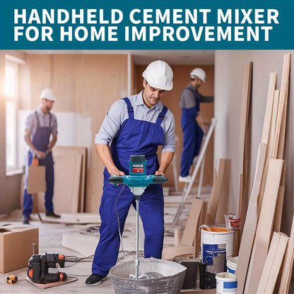 Electric Handheld Cement Mixer 2100W | 6-Speed Adjustable 800 RPM Mortar Mixer Drill for Mixing Paint, Cement, Mortar & Feed – Heavy Duty Paddle Mixer Power Tool