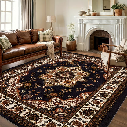Large Area Rug for Living Room Bedroom – Soft Fluffy Persian Bohemian Style Floor Mat, Anti-Slip Backing, Machine Washable, Vintage Carpet for Modern & Traditional Decor, Multiple Sizes