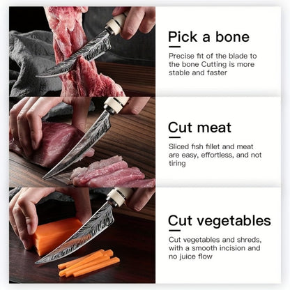 Butcher Knife Professional Bone-In Meat Cleaver Razor Sharp Blade with Patterned Design & Ergonomic Comfort Grip Handle – Heavy Duty Kitchen Chef Knife for Poultry & Meat Cutting