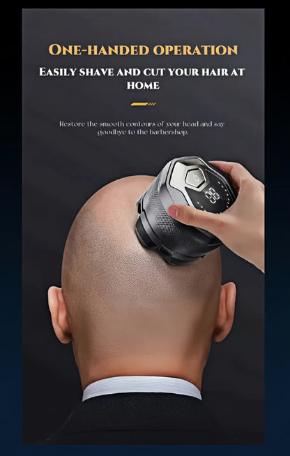 Head Shaver for Bald Men 6-Blade Electric Head Razor Magnetic Floating Blades USB-C Rechargeable 1400mAh LED Display Travel Lock 2-Speed Skin-Friendly Gift for Dad Boyfriend