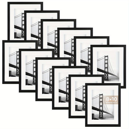 Picture Frames Set of 12/24 Black Multi Photo Frames Collage for Wall and Tabletop Display, 4x6 5x7 8x10 Inch Photo Board for Home School Office Halloween Christmas Decor