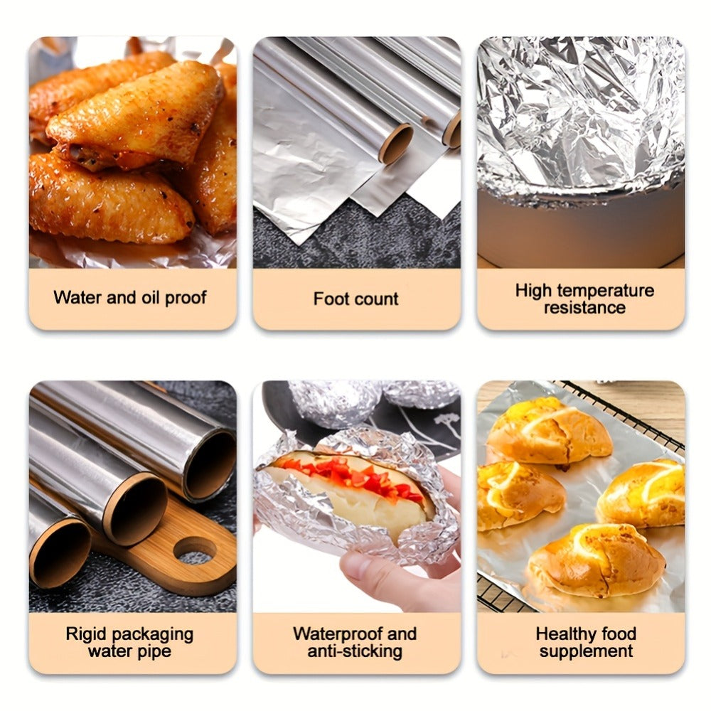 Aluminum Foil Rolls Heavy Duty – Thick Tin Foil for Baking, Grilling, BBQ & Food Wrapping, Disposable Kitchen Foil for Restaurants & Home, Perfect for Camping, Corn, Hot Dogs & Sandwiches