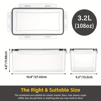 4-Pack Airtight Food Storage Containers with Lids 108oz BPA Free Kitchen Pantry Organizer Set with Spoons Pen Labels