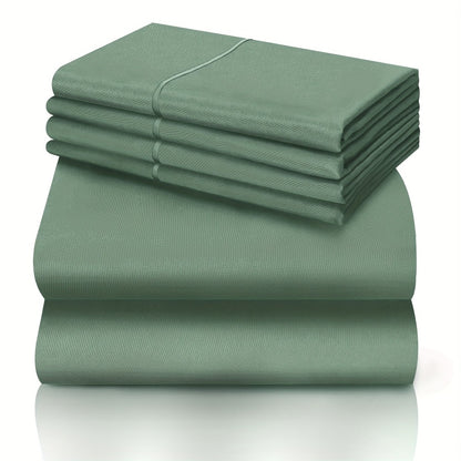 California King Sheet Set 6-Piece Breathable Cooling Bed Sheets Ultra-Soft Hotel Luxury Microfiber 18 Inch Deep Pocket Wrinkle Fade Resistant Flat Sheet Fitted Sheet 4 Pillowcases Multiple Colors