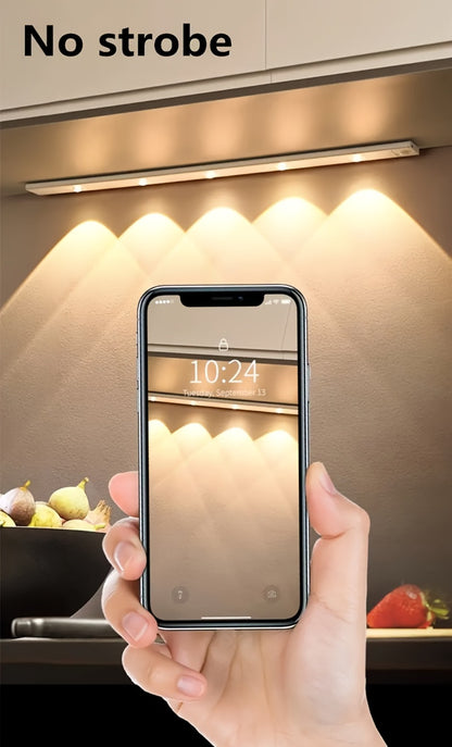 LED Sensor Strip Light USB Rechargeable – 3-Color Dimmable Motion Sensing Wireless Night Light for Kitchen, Wardrobe, Cabinet, Shoe Cabinet & Bedroom (20cm / 30cm / 40cm / 50cm)