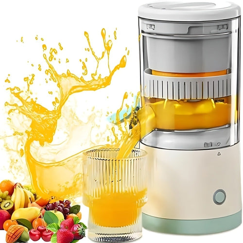 Portable USB Electric Citrus Juicer Press for Oranges Lemons Grapefruit Kiwi Removable Base Pulp Separation Fruit Juice Extractor for Travel Kitchen Green