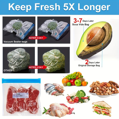 Handheld Vacuum Sealer Machine for Food Storage Portable Food Vacuum Preservation Device with 15 or 30 Vacuum Bags – Powerful Compact Vacuum Sealing Machine for Freshness