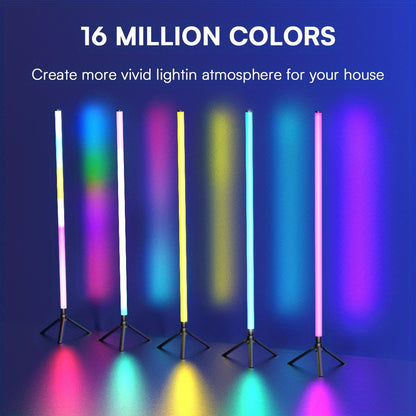 RGB Tube Light with Stand – Smart App & Remote Control, Music Sync Color Changing, Timing, USB Powered for DJ Lighting, Photography, Dance Club, Game Room & Festival (1 or 2 Pack)