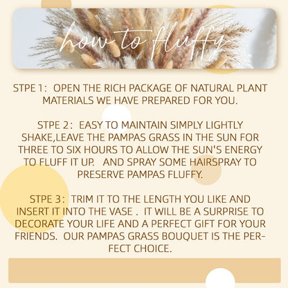Natural Pampas Grass Decor Bouquet 105/120pcs Boho Dried Floral Arrangement - Centerpiece Table Decor for Wedding Living Room Rustic Boho Home Decoration Vase Filler