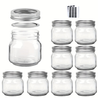 Mason Jars 8oz Glass Jars with Lids – 9/18/27/36 Pack Regular Mouth Canning Jars for Storage, Spices, Jelly, Jam, Honey & Caviar | Dishwasher Safe Spiral Lid Kitchen Storage Containers Set