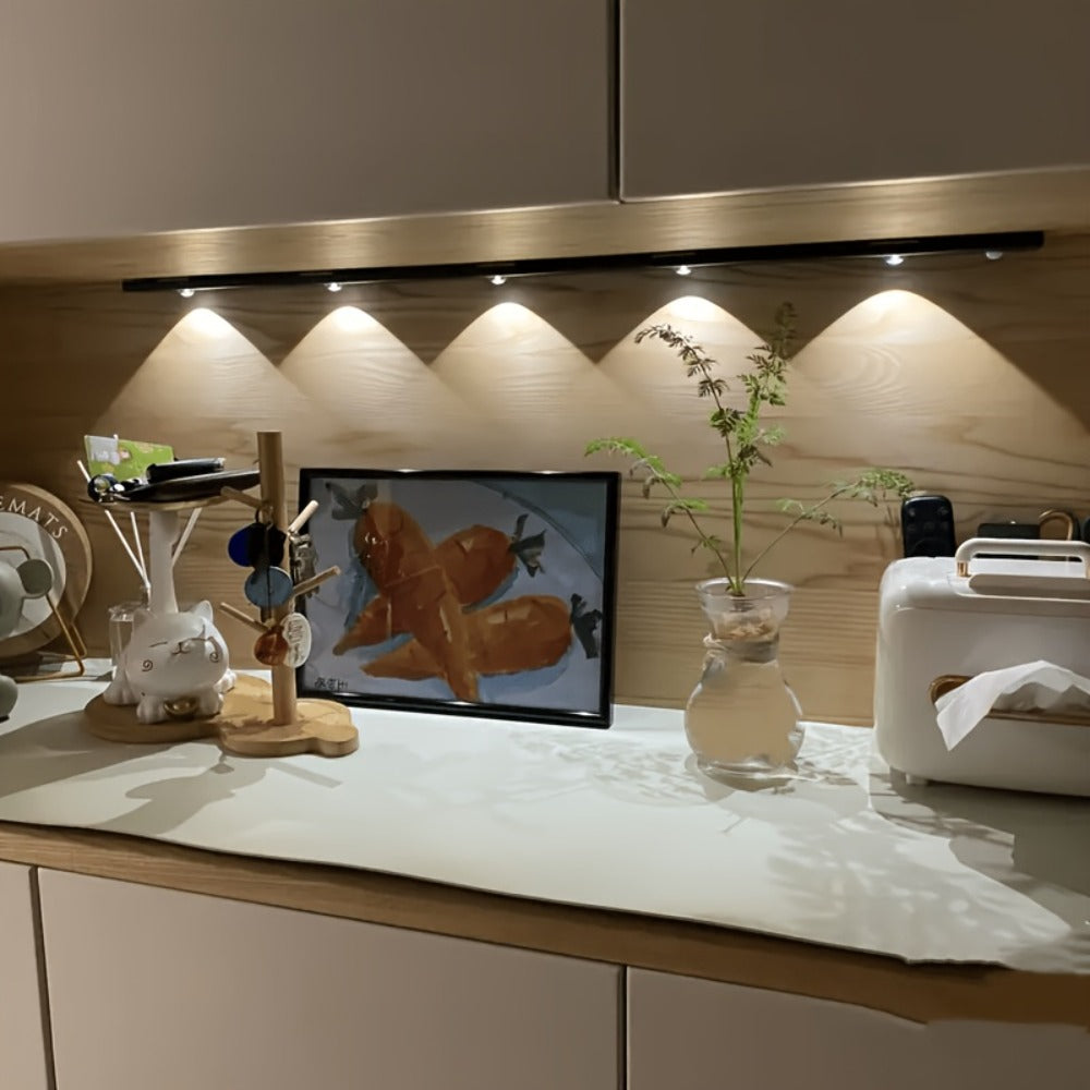 LED Sensor Strip Light USB Rechargeable – 3-Color Dimmable Motion Sensing Wireless Night Light for Kitchen, Wardrobe, Cabinet, Shoe Cabinet & Bedroom (20cm / 30cm / 40cm / 50cm)