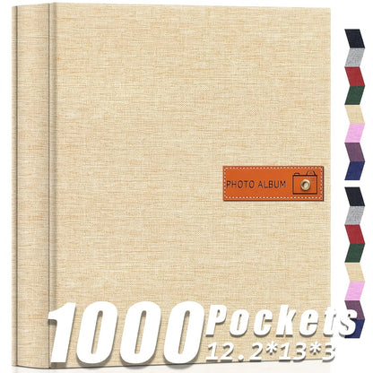 Photo Album 4x6 200 & 1000 Pockets with Label – Linen Hardcover Memory Book for Wedding, Baby, Travel, Anniversary, Birthday & Graduation Gifts