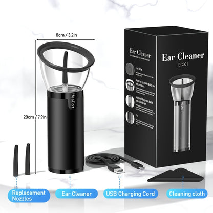 Electric Ear Wax Removal System – Water-Powered Ear Irrigation Flusher, IPX7 Waterproof, Safe & Effective Ear Cleaning Tool for Wax Buildup
