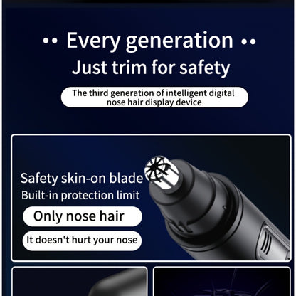 Electric Nose Trimmer with LED Display – USB Rechargeable Painless Facial Hair Removal Device for Men & Women, Nose Ear & Eyebrow Trimmer, Upgraded Grooming Tool, Ideal Gift
