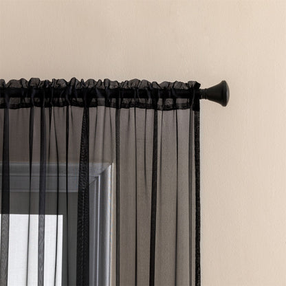 Sheer Curtains 2 Panels Rod Pocket – Light Filtering Privacy Window Drapes for Living Room Bedroom Modern Home Decor