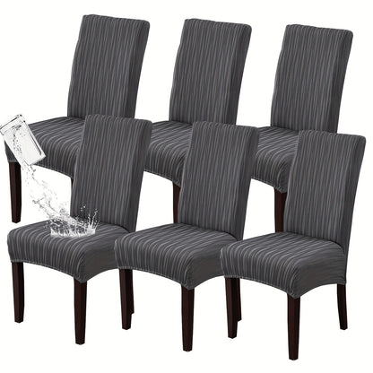 Dining Chair Covers Stretch Slipcovers Set of 4 or 6, Stain Resistant Removable Washable Chair Protector for Home Kitchen Restaurant Wedding, Spandex Jacquard Fabric, 7 Colors Available