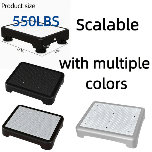 Non-Slip Step Stool Heavy Duty 550LBS Capacity Portable One Step Platform for Elderly Adults - Anti-Slip Rubber Mat Height Adjustable Indoor Outdoor Use Bed Car Door Bathroom Stair